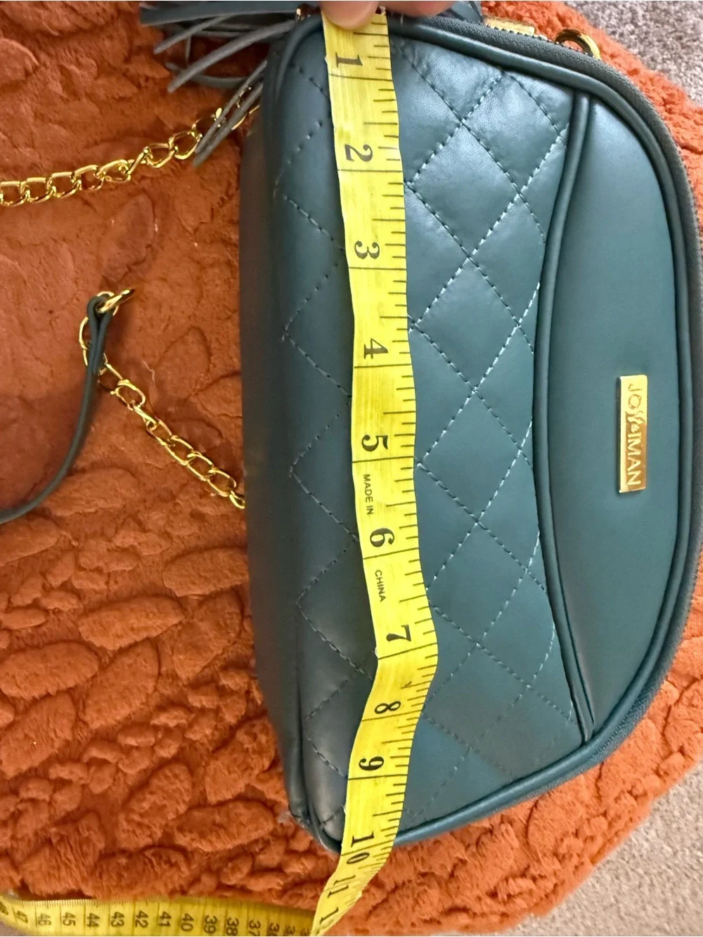 Quilted Black Crossbody with Gold Chain and Tassel